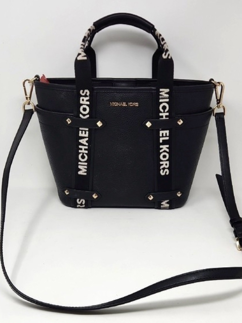 NWT Michael Kors Maeve Small Open Tote Black Pebbled Leather